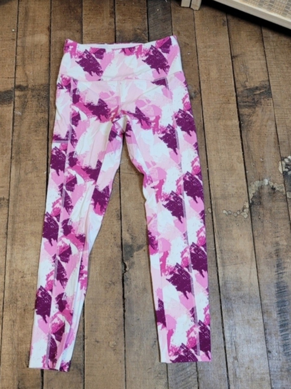 Joyspun High-Waist Pink Patterned Performance Leggings Small